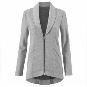 CAbi Drop-off Gray Zip Back Blazer Jacket